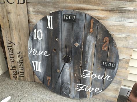 Huge Spool Clock Big Clocks Wooden Clock Clock