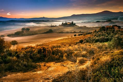 Tuscany Autumn Cool Landscapes Tuscany Landscape