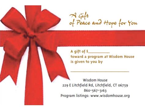 At Wisdom's Table: The Gift of Wisdom: Gift Certificates Toward Wisdom ...