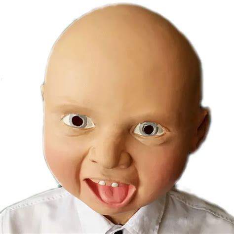Funny Cry Baby Happy Baby Angry Baby Mask Full Head Face Latex Scary