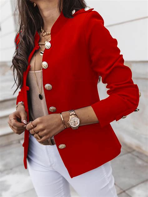 Дамско сако със златни копчета 5326 червено