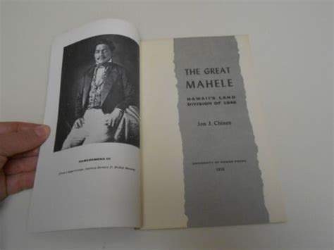 The Great Mahele Hawaiis Land Division Of 1848 Jon J Chinen 1958