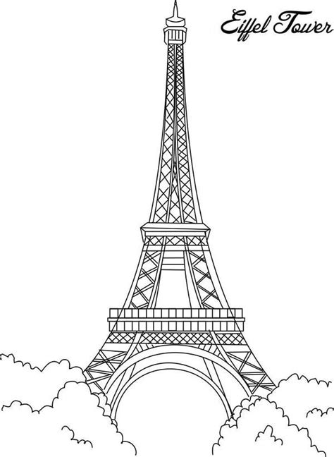 Dessins et Coloriages 5 coloriages de la Tour Eiffel en ligne à imprimer