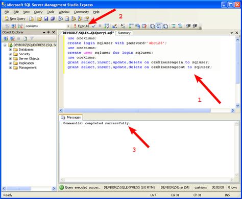 Create The Database With Tables And The User In Ms Sql Server