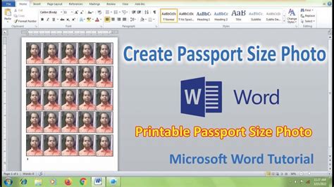 How To Create Passport Size Photo In Ms Word Microsoft Word