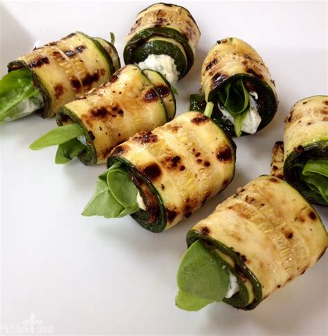 Grilled Zucchini Roll Ups With Herbs And Cheese The Kitchen Scout