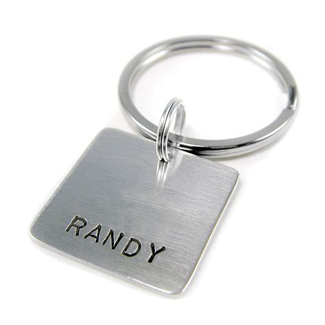 Personalized Key Chain Custom Hand Stamped Sterling
