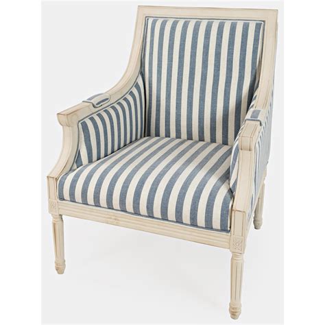 Jofran Mckenna Accent Chair Blue Stripe Godby Home Furnishings