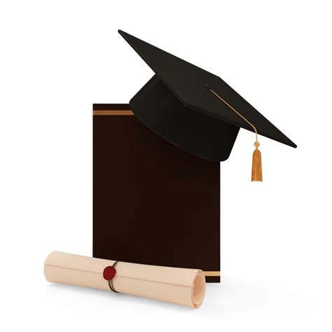 Graduation Cap And Diploma Isolated On White Background — Stock Photo