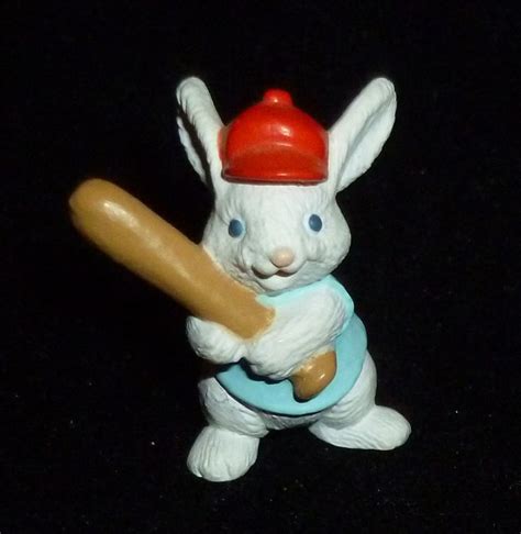 Hallmark Merry Miniature Bunny Rabbit Baseball Player Figurine Bunny