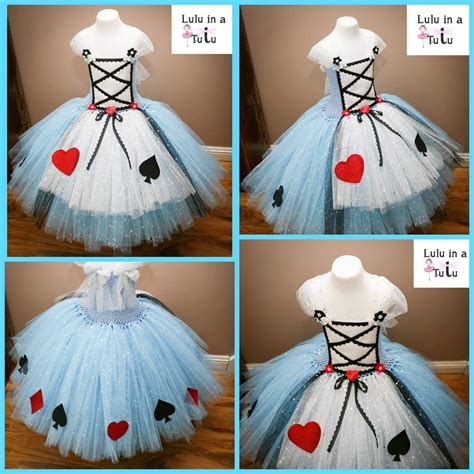 Deluxe Alice In Wonderland Character Inspired Knee Length Tutu Dress Costume Party Dress