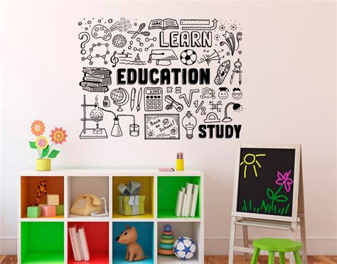 Education Wall Decal School Vinyl Sticker Library Classroom Etsy Uk