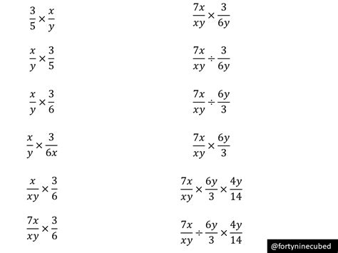 Multiplying And Dividing Algebraic Fractions Variation