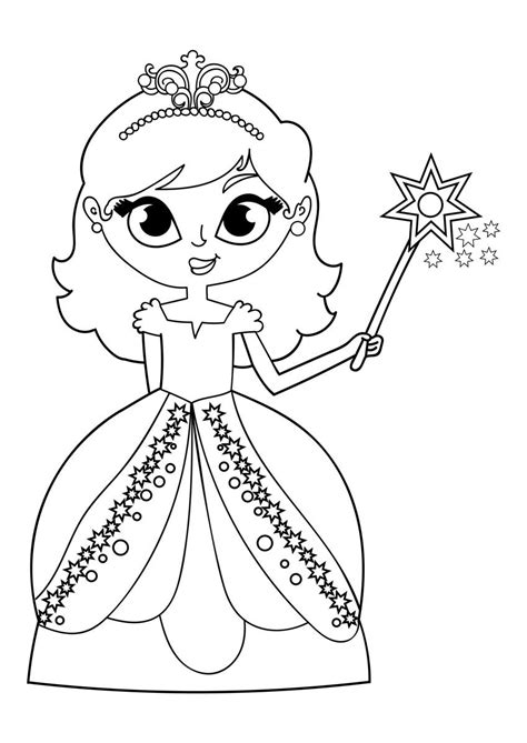Maybe you would like to learn more about one of these? Dibujo para colorear princesa con varita - Dibujos Para ...