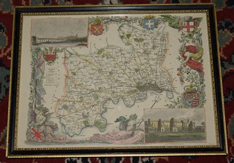 ORIGINAL HAND COLOURED ENGRAVED MAP OF MIDDLESEX From The English