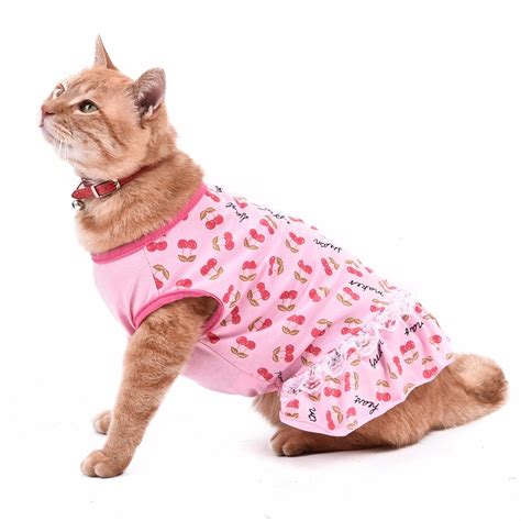 Summer Cat Dress Pet Clothes Cherry Small Dog Clothing Kitten Vest Cat