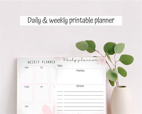 Daily Printable Planner Weekly Printable Planner A4a5 Pdf Etsy