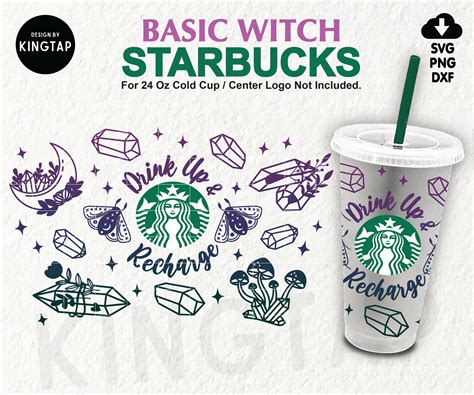 Basic Witch Starbucks Cup Svg Full Wrap Basic Witch Svg For Etsy