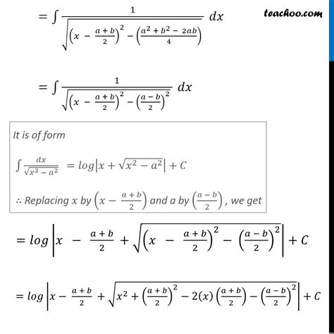 Ex 7 4 15 Integrate 1 Root X A X B Ncert Maths