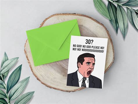 The Office Funny 30th Birthday Card Michael Scott Meme Etsy