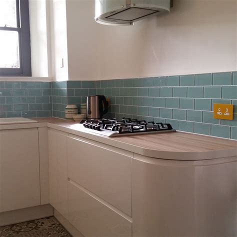 All tile samples are posted to you. Aqua Marine Turquoise Glass Metro Tiles | Kitchen subway ...