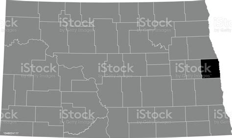 Location Map Of The Traill County Of North Dakota Usa Stock