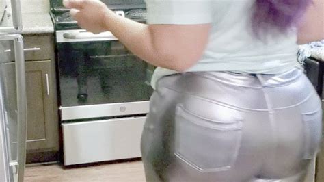Miss Strongbutt Works In Her Skintight Gunmetal Jeans And Highheels In