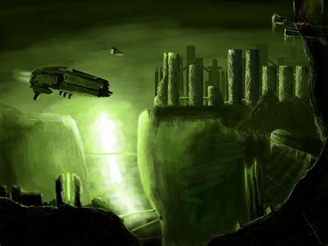 Green Scifi Scenery Futuristic World Scenery Alien Planets