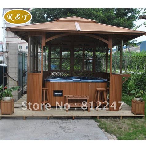 Outdoor Spa House Hot Tub Outdoor Wooden Gazebos In Gazebos From Home