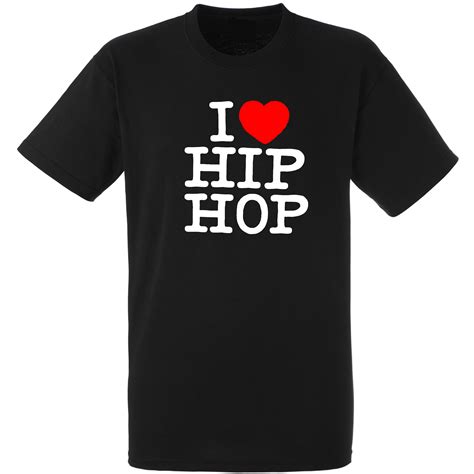 Tee Shirt I Love Hip Hop Noir Logo Blanc Scred Boutique
