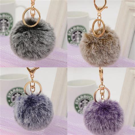 Women Bag Key Chains Fur Pom Poms Ball Keychain Keyring Bag Charm Pendant Buy At A Low Prices On