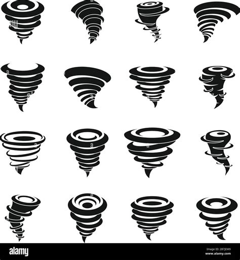 Tornado Icons Set Simple Set Of Tornado Vector Icons For Web Design On