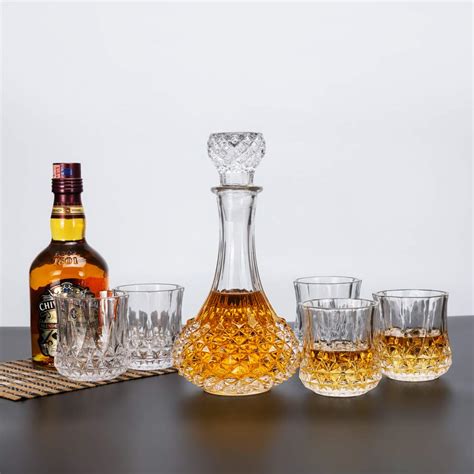 Vodka Whiskey Decanter Set With 6 Whiskey Glasses Birthday And