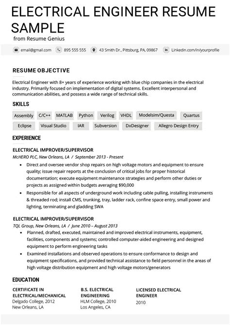 I'm an electrical engineering student, looking for a summer internship at a software development company. Electrical Engineering Resume Examples Excellent ...