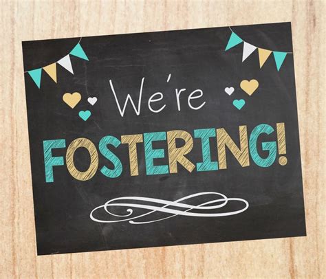 Were Fostering Announcement Sign Printable Foster Parents Etsy