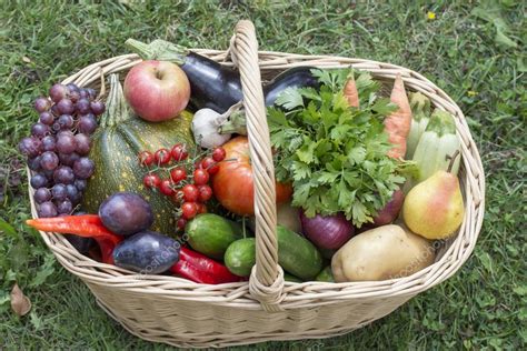 Duży kosz pełen owoców i warzyw — Zdjęcie stockowe © CreativeFamily ...