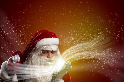 Santa Claus And The Magic Stock Image Image Of Festive 34167351