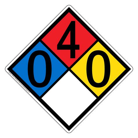NFPA Diamond 0 4 0 0 Hazard Label Signs