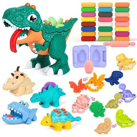 Unih Dinosaur Playdough Sets For Toddlers Dinosaur Colorful Playdough