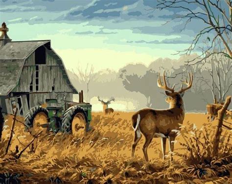 Deer On Farm Animals Paint By Number Paint By Numbers For Adult