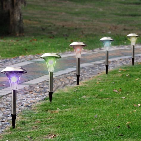 Imountek Solar Led Garden Path Stake Lights Color Changing Landscape