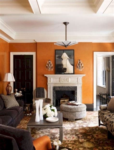 Modern Vintage Mid Century Living Room Decor Living Room Orange