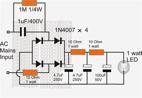 Required components for this 220v led circuit: Simplest 1 Watt LED Driver Circuit at 220V/110V Mains Voltage