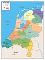 Mapa político y administrativo de los Países Bajos | Países Bajos ...