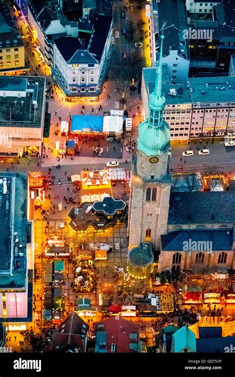 Aerial View Reinoldikirche Dortmund Dortmund Christmas Market Aerial