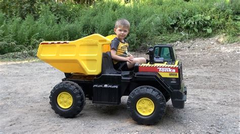 Tonka Ride On Mighty Dump Truck For Kids Youtube