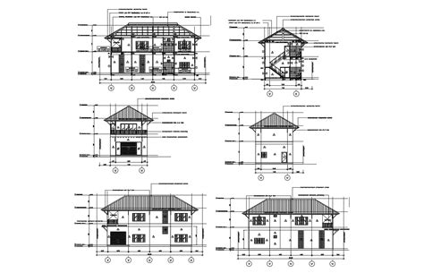 House Elevation In Autocad File Cadbull