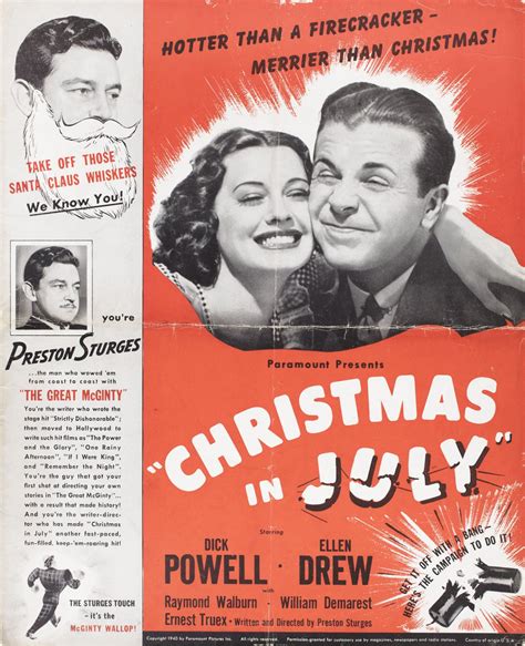 Christmas In July Original 1940 Us Movie Pressbook Posteritati