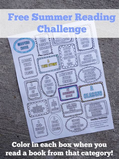 Summer Reading Challenge Printable Our Reading Lists For The Summer