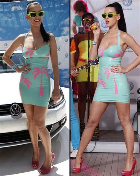 Katy Perry Flaunts Hourglass Figure In Skin Tight Pvc Dress